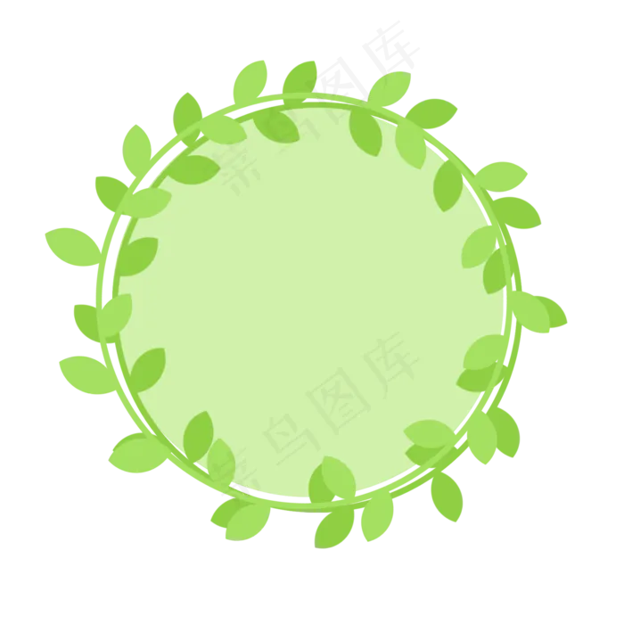 卡通圆形绿色藤蔓(2000X2000(DPI:300))psd模版下载