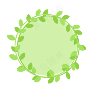 卡通圆形绿色藤蔓