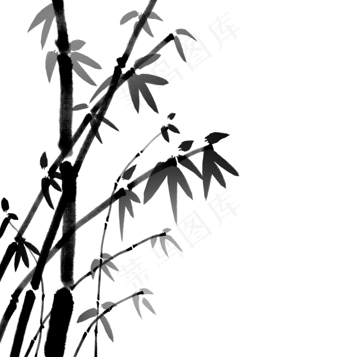 端午绿色枝叶墨迹竹叶(2000X2000(DPI:300))psd模版下载