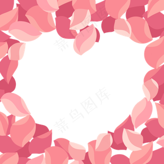 情人节心形花瓣边框