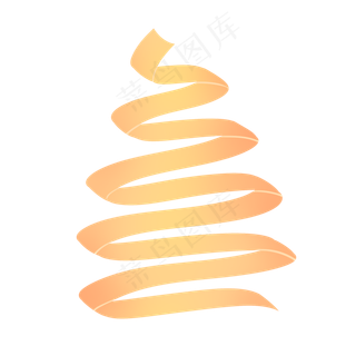 橙黄色清新S形状六一儿童节彩带