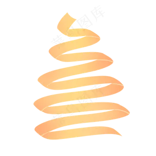 橙黄色清新S形状六一儿童节彩带