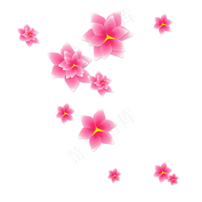 红色花朵PNG素材(2000*2000px)psd模版下载