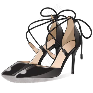 38妇女节女神的细带高跟鞋,免抠元素