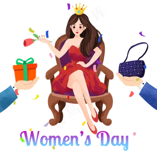 女神节漂亮的小女孩,免抠元素