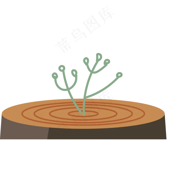 卡通植物树墩图案(2000X2000(DPI:300))psd模版下载