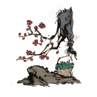 端午节粽子水墨手绘