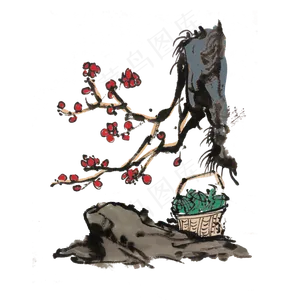 端午节粽子水墨手绘