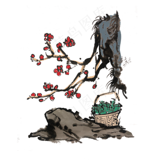 端午节粽子水墨手绘