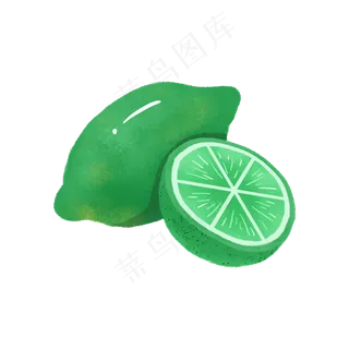 两只青色的柠檬