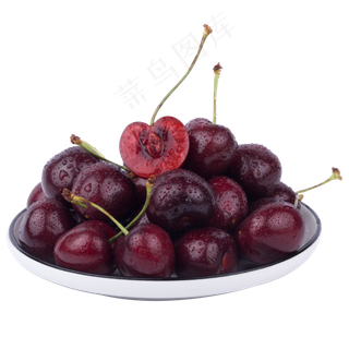 放满车厘子的盘子