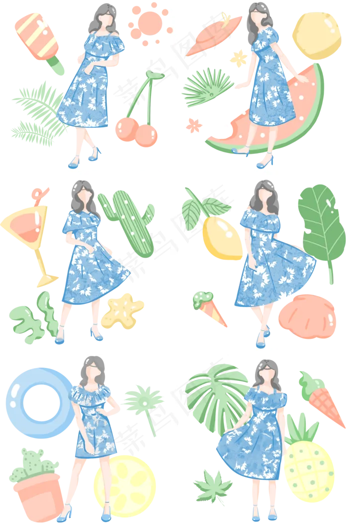 夏季合集水果(2000X3020(DPI:300))psd模版下载