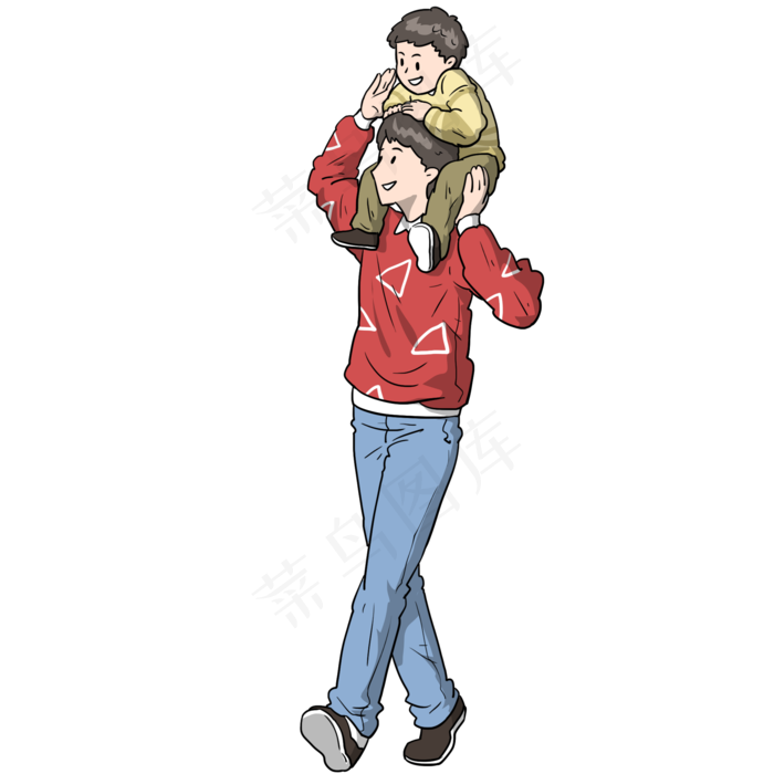 父亲节人物素材卡通手绘