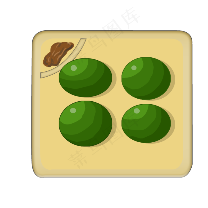 清明圆圆的青团插画