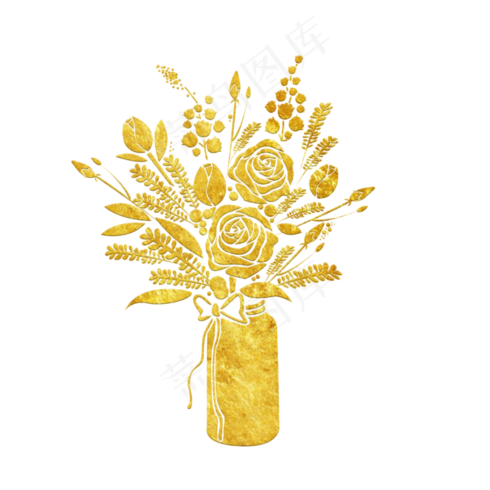 中国风传统烫金鲜花花纹装饰图之(2500X2500(DPI:300))psd模版下载