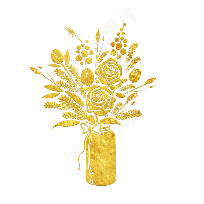 中国风传统烫金鲜花花纹装饰图之(2500X2500(DPI:300))psd模版下载
