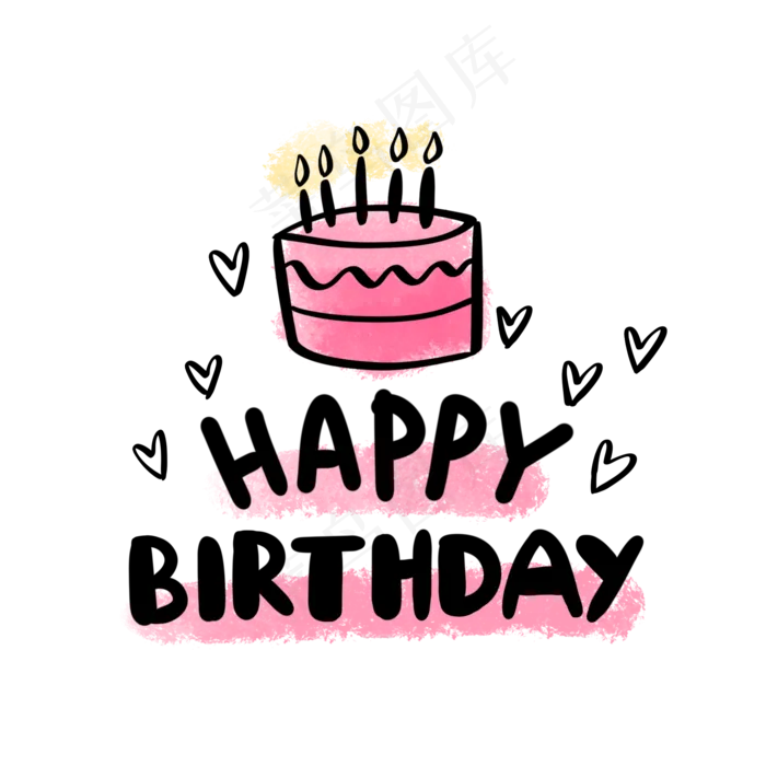 生日快乐英文(2000*2000px 	      )psd模版下载