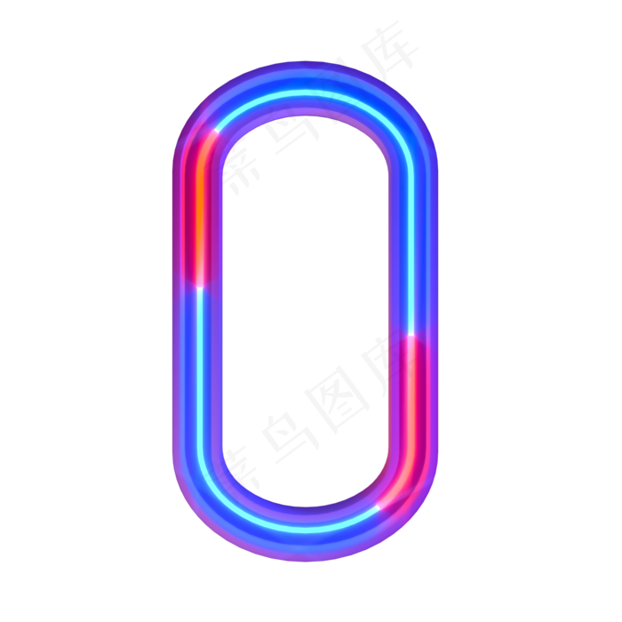 创意霓虹倒计时周年庆数字0