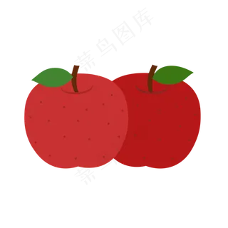 圣诞节卡通扁平平安果苹果元素,免抠元素