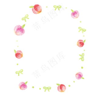 水彩桃子边框