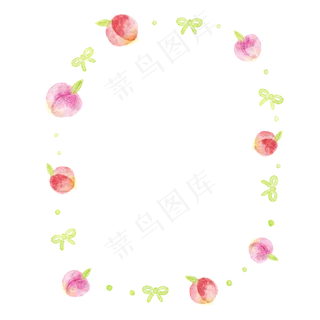 水彩桃子边框