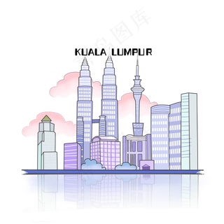 马来西亚吉隆坡城市地标建筑PNG,免抠元素
