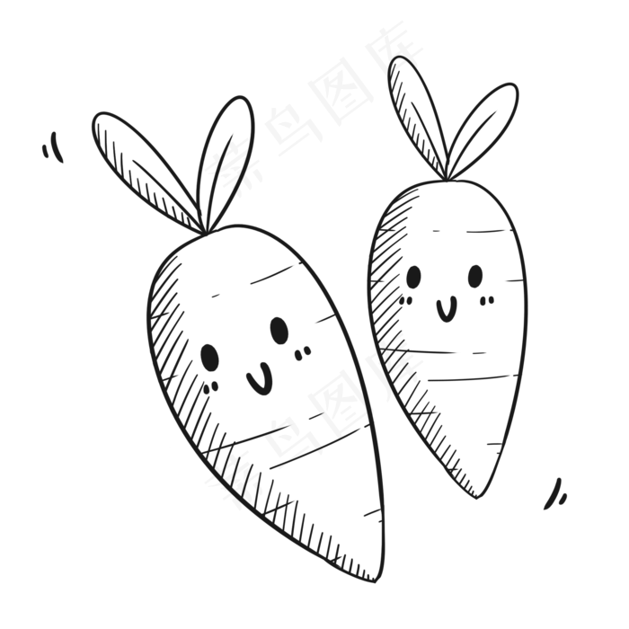 可爱手绘六一儿童节胡萝卜玩具,免抠元素