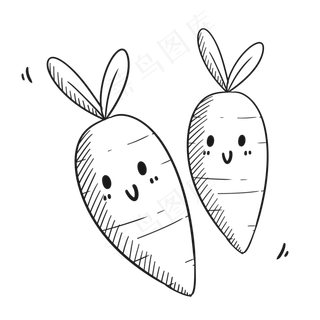 可爱手绘六一儿童节胡萝卜玩具,免抠元素