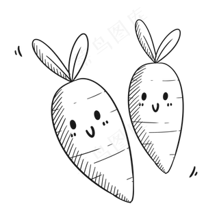 可爱手绘六一儿童节胡萝卜玩具,免抠元素