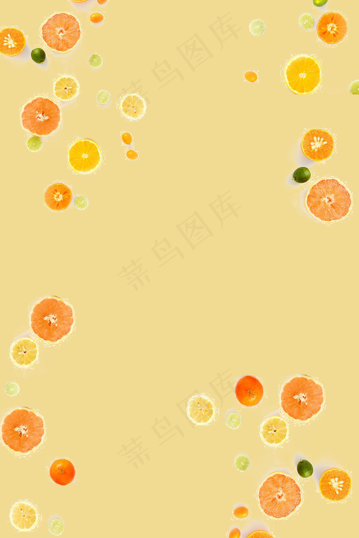 清新夏日水果背景