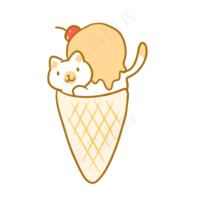 猫猫芒果甜筒(2100X2100(DPI:300))psd模版下载