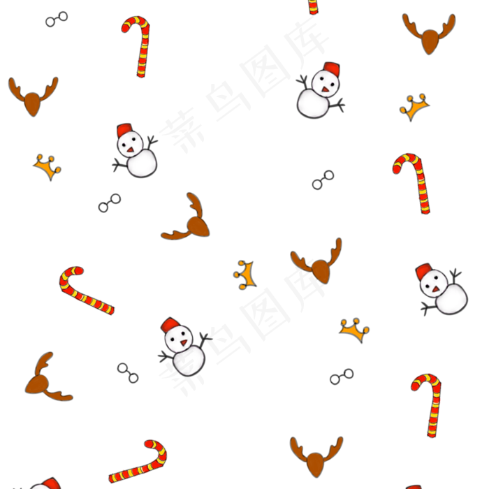 白色雪人条纹拐杖底纹,免抠元素(2000X2000(DPI:299))psd模版下载