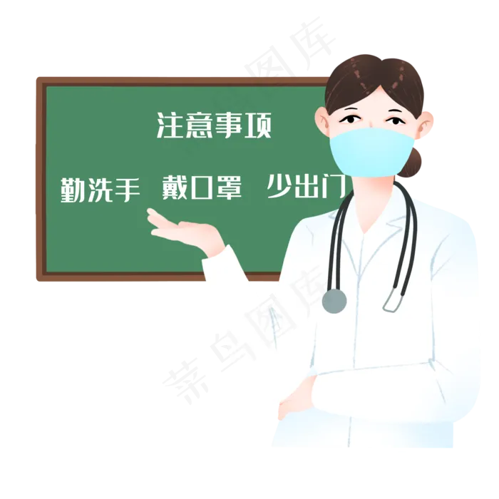 新型冠状病毒医生提示注意事项,免抠元素