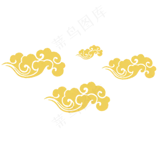 金色祥云漂浮天气,免抠元素