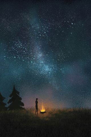 浩瀚星空旷野人物