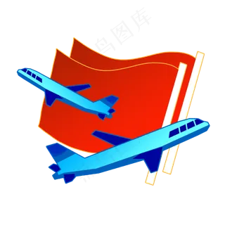 飞机航行红旗建军