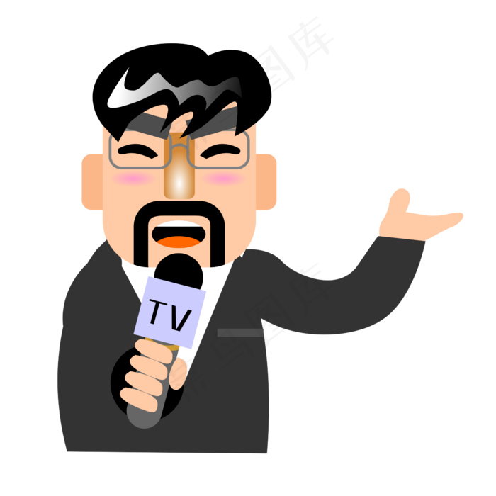 AI矢量扁平风记者(3545X5315(DPI:300))ai矢量模版下载