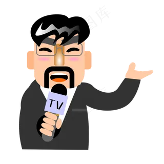 AI矢量扁平风记者