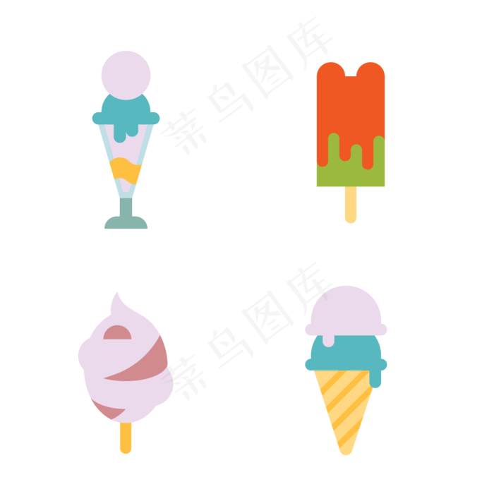 夏季夏至夏天暑假冷饮雪糕素材(2000X2000(DPI:300))ai矢量模版下载