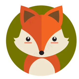 卡通小狐狸动物贴纸设计,免抠元素