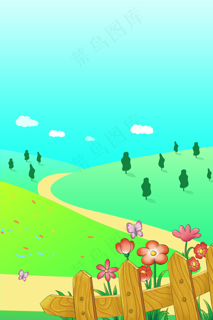 简约春天清新绿色创意合成背景