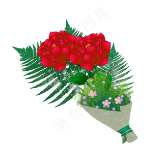 玫瑰花束七夕花卉,免抠元素