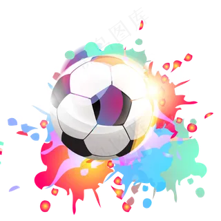 彩色世界杯足球免抠图