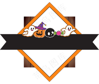 万圣节指示牌边框装饰,免抠元素