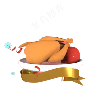 卡通火鸡和水果免抠图