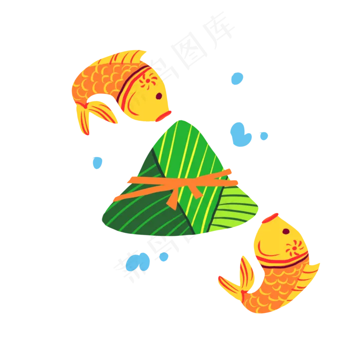 端午节小鱼粽子(2000X2000(DPI:300))psd模版下载