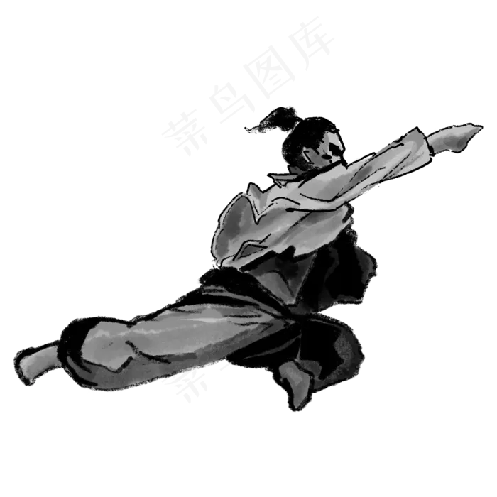 古风水墨习武之人(2000X2000(DPI:300))psd模版下载