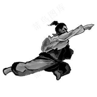 古风水墨习武之人