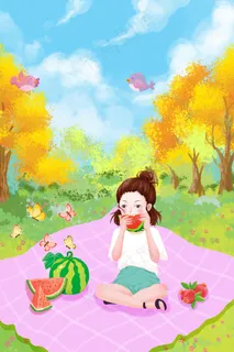 二十四节气小暑夏季绿色吃西瓜