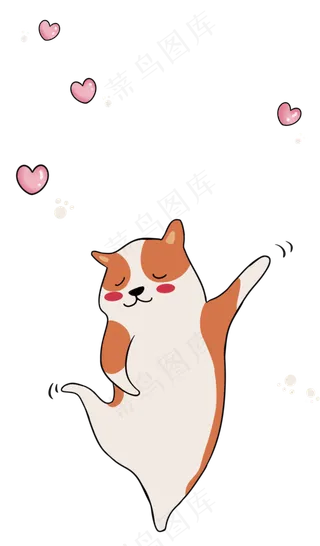 卡通跳舞的柯基宠物狗狗素材下载,免抠元素